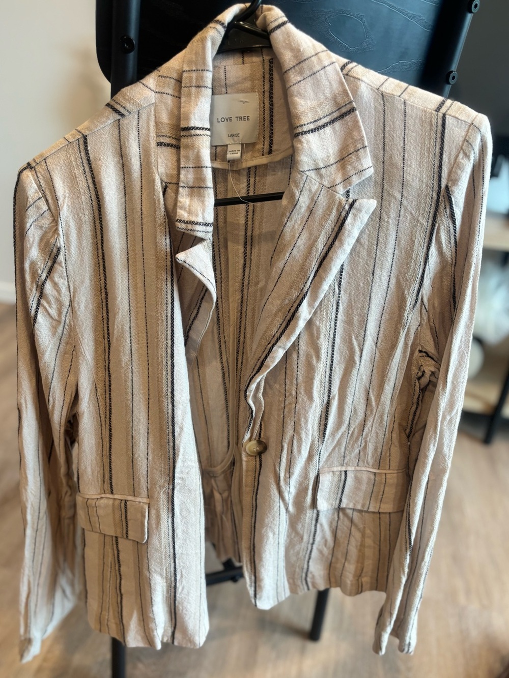 Cream Striped Blazer